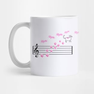 A cat walk on the music portrait Mug